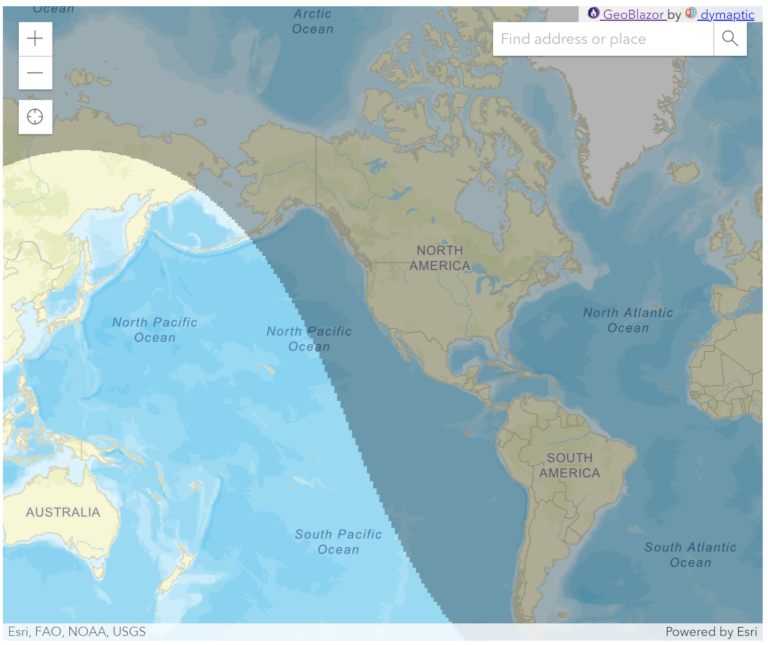 Image of world map with day/night terminator